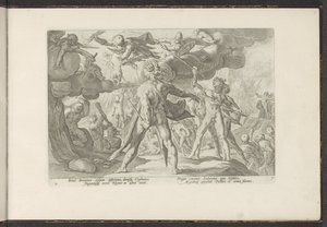 Attack of the Giants on the World of the Gods by Hendrick Goltzius (workshop of)