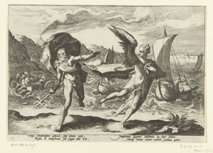 Cornix Transformed into a Crow by Hendrick Goltzius (workshop of)