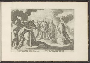 Gods Ask the Sun God to Ride His Chariot Again by Hendrick Goltzius (workshop of)