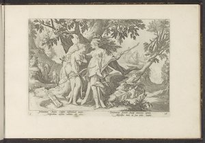 Jupiter Seduces Callisto in the Form of Diana by Hendrick Goltzius (workshop of)