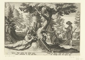 Mercury and Battus by Hendrick Goltzius (workshop of)