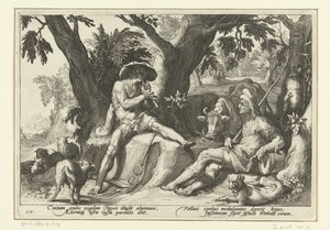 Mercury Playing Flute for Argus from Ovid
