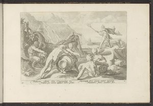 Neptune and the River Gods Causing a Flood by Hendrick Goltzius (workshop of)
