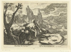 Thisbe Flees from a Lion (Ovid