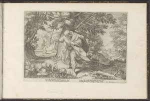 Tiresias Strikes Two Mating Snakes by Hendrick Goltzius (workshop of)