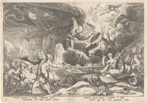 Fall of Phaethon (Metamorphoses of Ovid) by Hendrick Goltzius (workshop of)