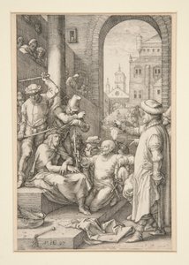 Christ Crowned with Thorns, from The Passion, #7 in a series of 12 engravings by Hendrick Goltzius