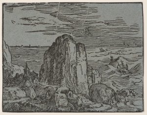 Cliff on a Seashore by Hendrick Goltzius
