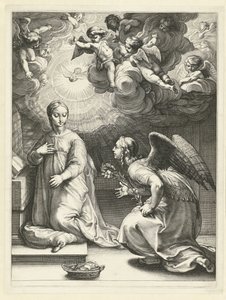 The Annunciation (series title: The Early Life of Mary, Masterpieces) by Hendrick Goltzius