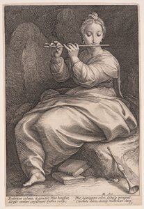 Euterpe, The Muse of Music, from The Nine Muses by Hendrick Goltzius