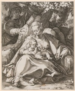 Holy Family under the Cherry Tree by Hendrick Goltzius