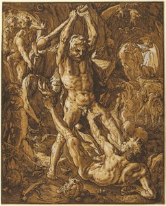 Hercules Killing Cacus by Hendrick Goltzius