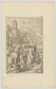 Carrying the Cross, Plate 9 from the Series "The Passion" by Hendrick Goltzius