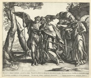 Lot Flees Sodom with His Wife and Daughters