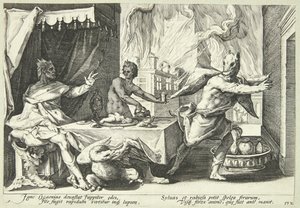 Lycaon Transformed into a Wolf by Hendrick Goltzius
