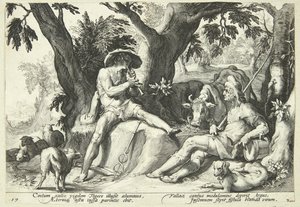 Mercury Lulling Argus to Sleep by Hendrick Goltzius