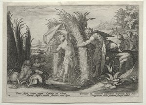 Pan Pursuing Syrinx by Hendrick Goltzius
