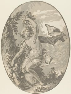 Proserpine, Plate Five from Demogorgon and the Deities by Hendrick Goltzius