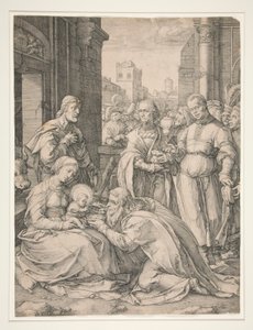 The Adoration of the Magi, from the series The Birth and Early Life of Christ by Hendrick Goltzius