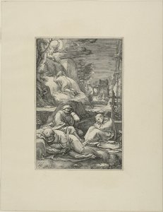 The Agony in the Garden, plate two from The Passion of Christ by Hendrick Goltzius