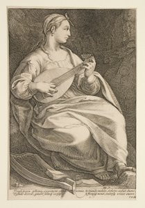 The Nine Muses: Terpsichore, #5 in a Series of 9 by Hendrick Goltzius