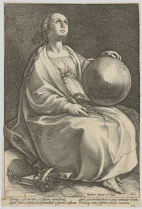 Urania, Plate 9 of the Series "Nine Muses" by Hendrick Goltzius