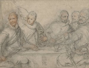 Five Officers, Study for a Militia Meal