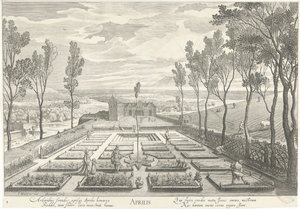 April, with a Company in a Garden by Hendrick Hondius (I)