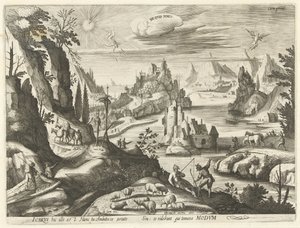 Landscape with the Fall of Icarus (Ne quid nimis) by Hendrick Hondius (I)