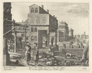 Cityscape with the Adoration of the Shepherds by Hendrick Hondius (I)