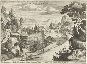 Tobias and the Angel Catching the Fish in the Tigris by Hendrick Hondius (I)