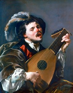 A Man Playing a Lute