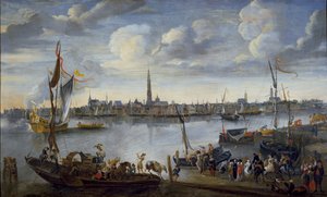 View of the Roads of Antwerp from the West Bank, post 1672 by Hendrick van Minderhout