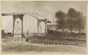 Drawbridge at Bikkerseiland in Amsterdam by Hendrik Abraham Klinkhamer