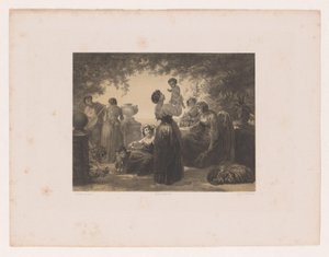 Italian Women at a Table by Hendrik Adriaan Christiaan Dekker