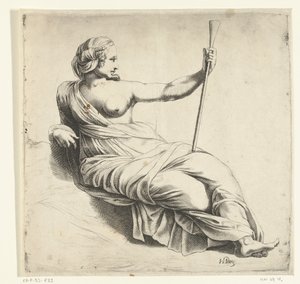 A Muse of Music, Seated Woman with Trumpet