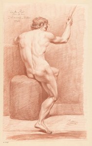 Seated Male Nude, Seen from the Back (1st Prize 1796) by Hendrik Bitter