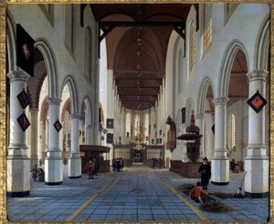 Church Interior View (Oudekerk in Delft?) by Hendrik Cornelisz. van Vliet