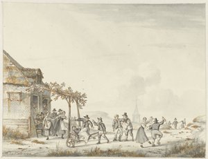Village Festival at an Inn by the Dunes by Hendrik Gerrit ten Cate