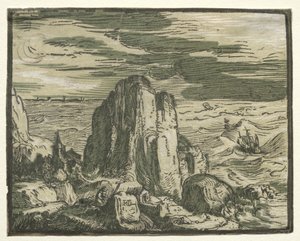 From a set of 4 Landscapes: Cliff on the seashore