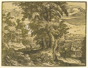Landscape with Seated Couple by Hendrik Goltzius
