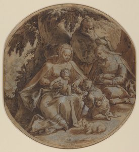 The Holy Family with Saint Elizabeth and Saint John the Baptist by Hendrik Goltzius