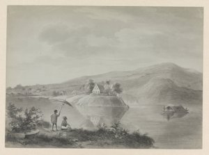 View of a River with Some Houses, Possibly Berg en Dal by Hendrik Huygens