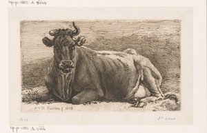 Lying Cow by Hendrik Jozef Franciscus van der Poorten