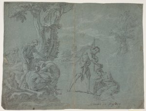 The Baptism of Christ. Antique Study after a Representation by Simone Cantarini by Hendrik Krock