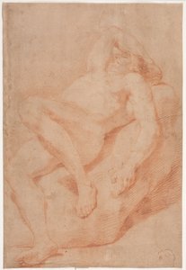 Male Model Study, Half Reclining by Hendrik Krock