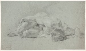 Male Model Study, Lying, Curled Up by Hendrik Krock