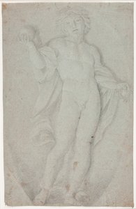Standing Young Man Holding a Ball and a Crab by Hendrik Krock