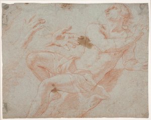 Study of a Reclining Male Model and Hands by Hendrik Krock