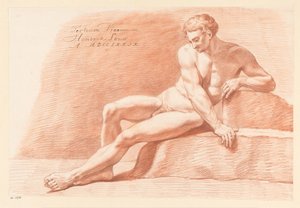 Seated Male Nude, Seen from the Front (3rd Prize 1779) by Hendrik Louw